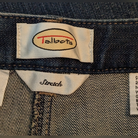 Talbot Stretch Women's high rise blue medium wash jeans Capri button snap sz 10 - Picture 7 of 9